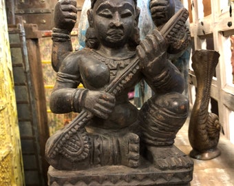 Saraswati  Statue Hindu Goddess Of Arts & Learning Sculpture Wisdom Idol