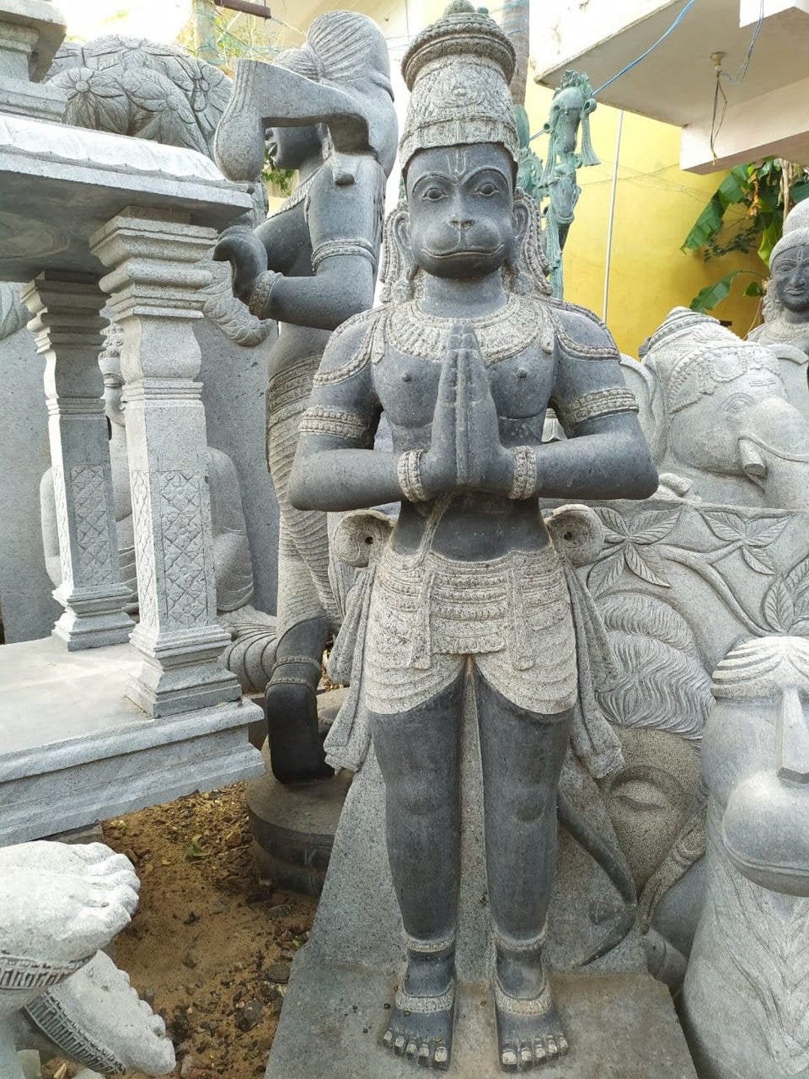 PRE Order-natural Stone Hanuman Standing Garden Statue - Etsy