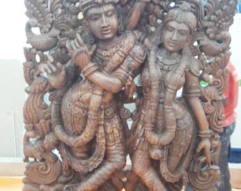 PRE-ORDER Radha Krishna Statue - Flute Krishna Statue, Standing Radha Krishna, God of Love , Divine HINDU Statue, Laxmi Narayana Statue
