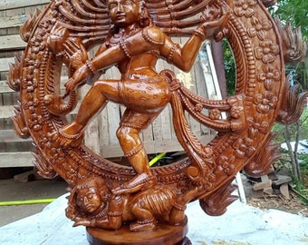 PRE-ORDER Wooden Nataraja Statue, Dancing Shiva, Nataraja Statue, Meditation Room Decor, Nataraja Idol, Nataraja Murti, Yoga Room Decor
