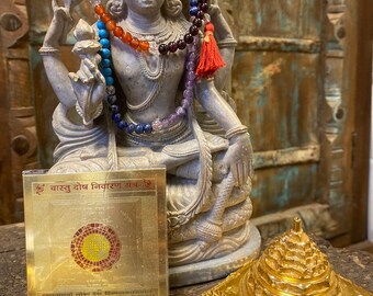 Holistic-Home- Vastu Dosh Nivaran Yantra, Navaratna Mala Sacred Geometry,  Sri Yantra, Meru YAntra on Tortoise