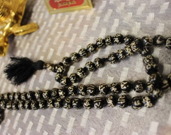 Tibetan Black YAKBONE Mala OmJapa Chanting Mala Necklace