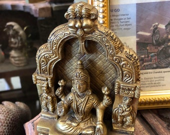 Goddess Lakshmi in Blessing Pose Brass Statue Home Altar Gift