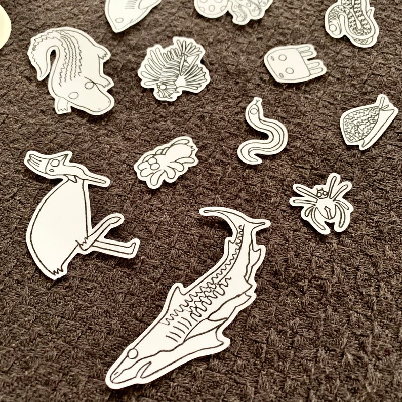 Australian Sticker Set Australian Animals Sticker Set Animal Sticker Pack Aussie Sticker Pack Black and White Sticker Dangerous Animals