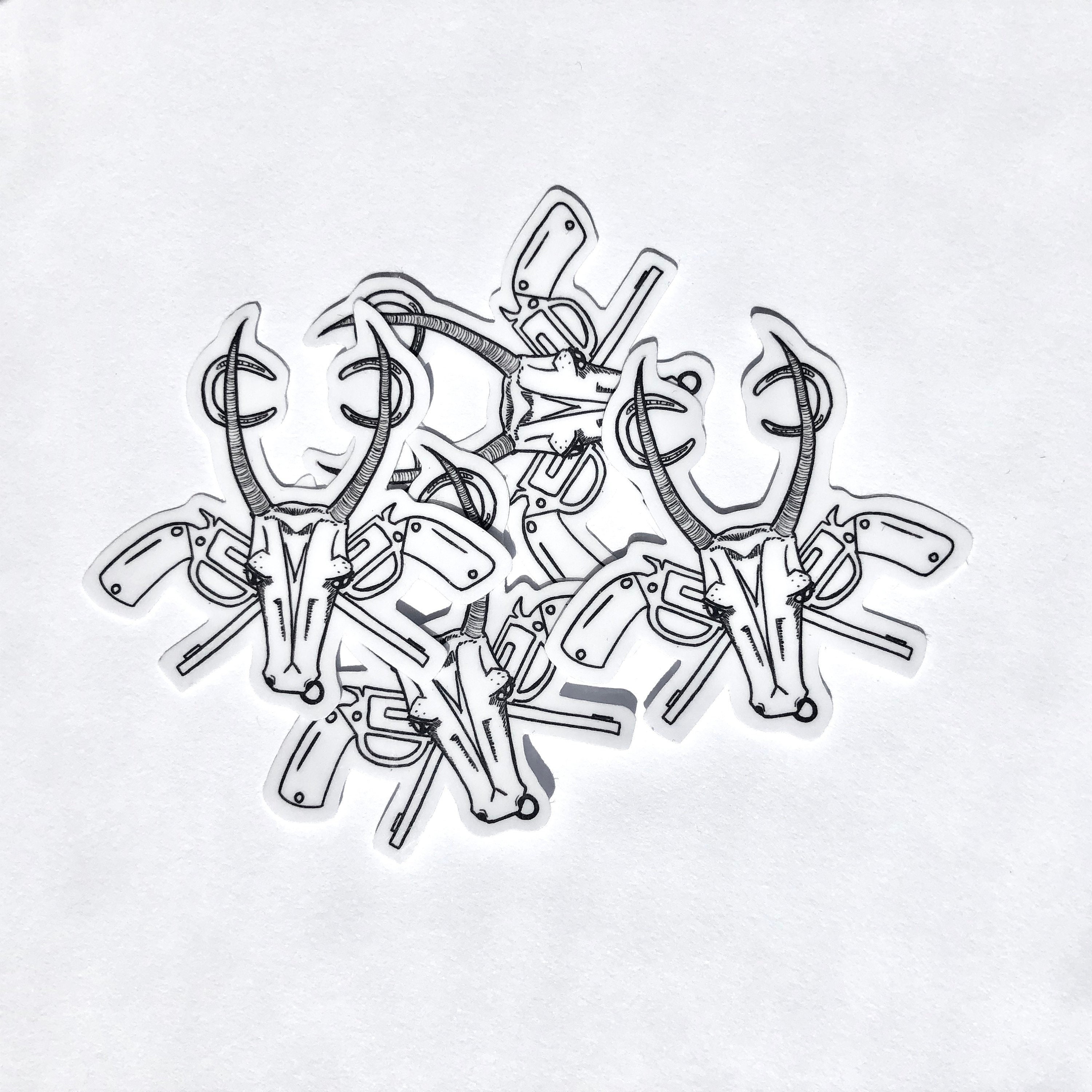 Old West Themed Sticker Black And White Sticker Minimalist Etsy