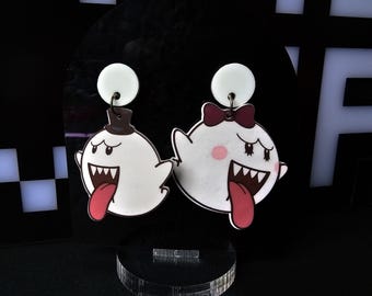 Mr & Mrs BOO Mario-geïnspireerde Boo Ghost-oorbellen – Leuk stel cosplay-statementsieraden