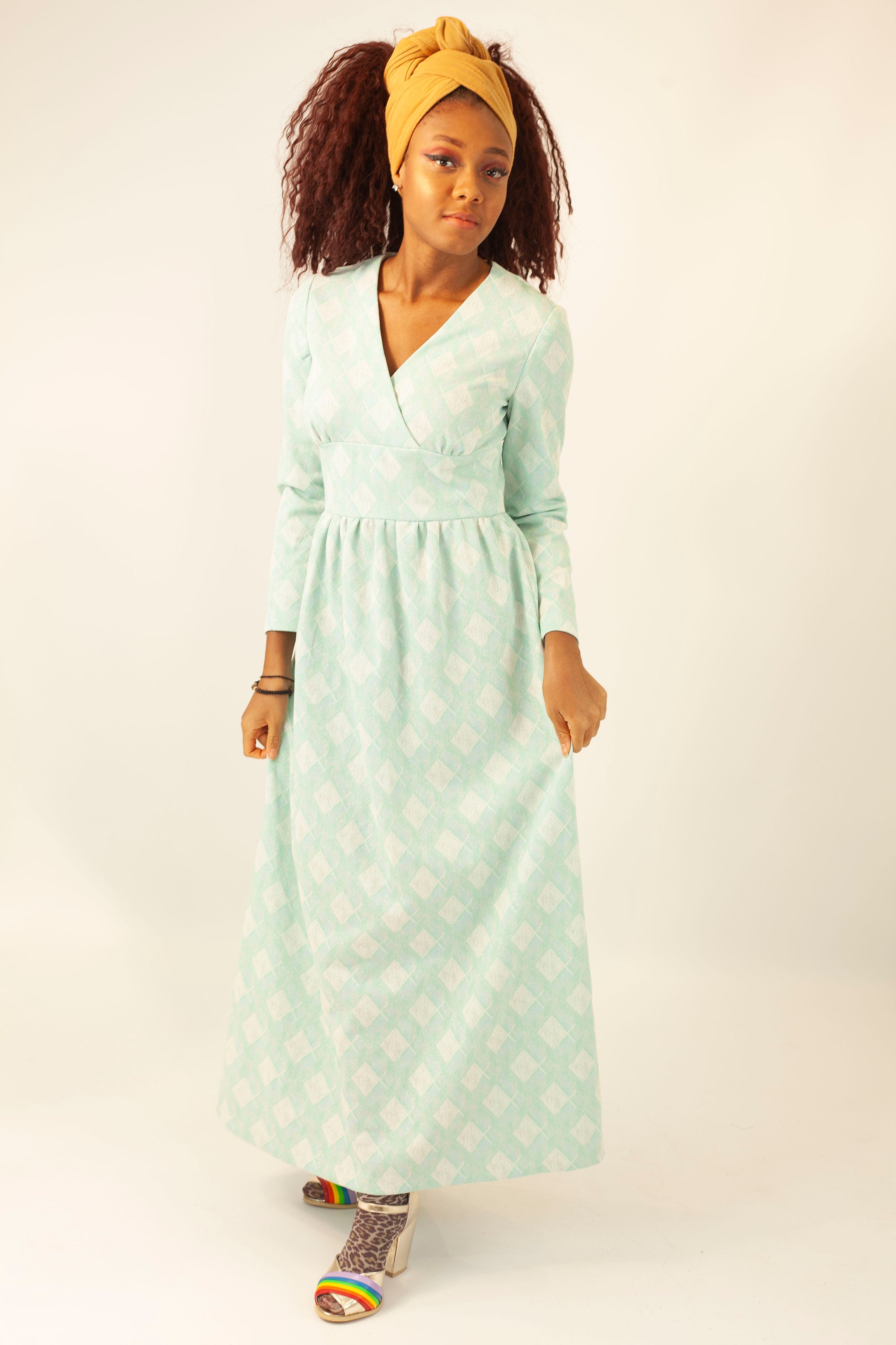 pastel green maxi dress