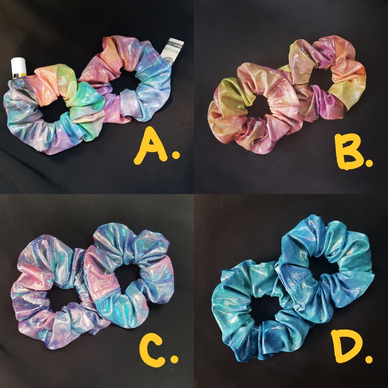 PAIR of 2 Stash Scrunchies Hidden Pocket Hair Scrunchie Etsy
