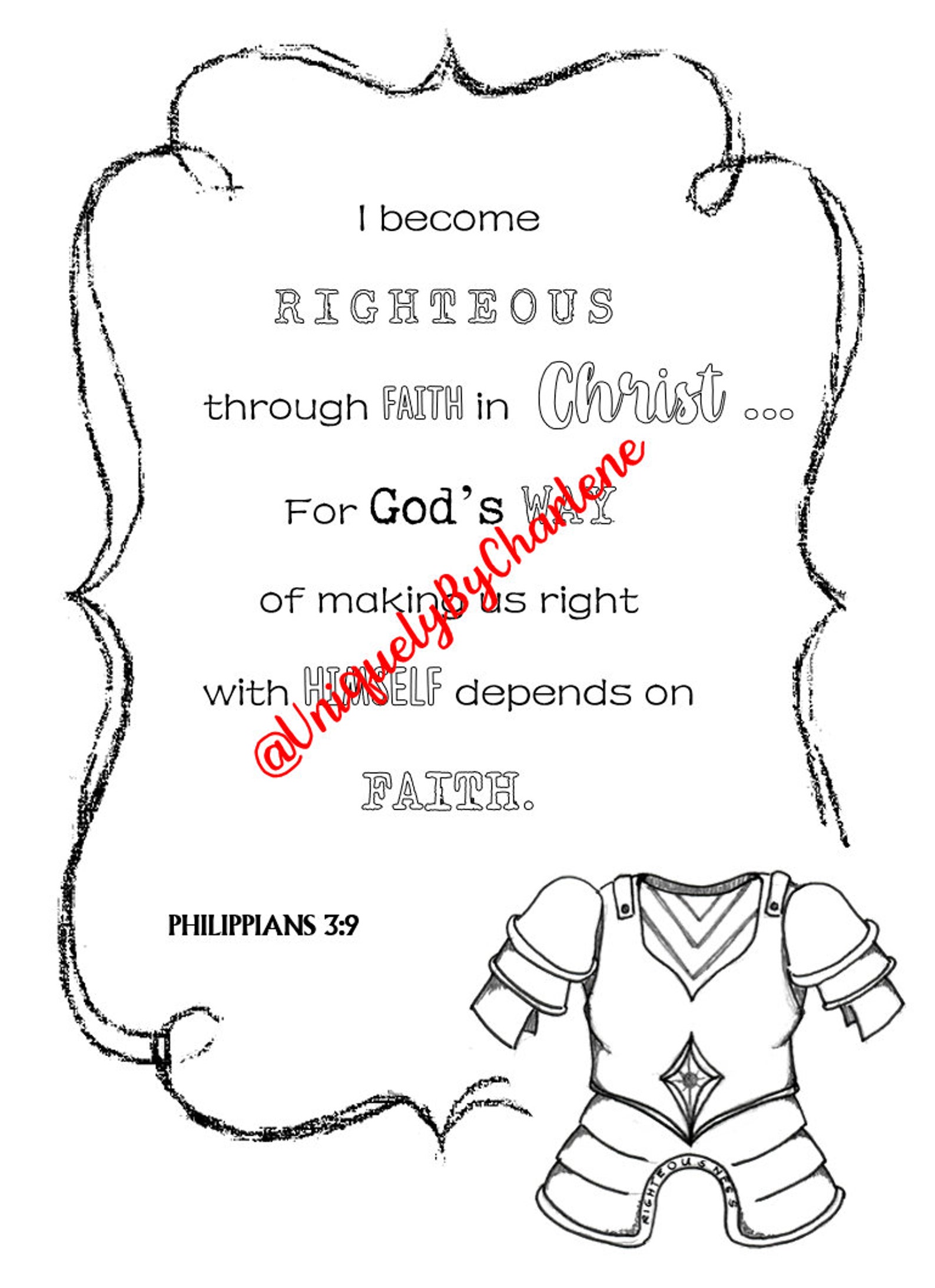 Full Armor of God Coloring Pages - DIGITAL COPY - Etsy