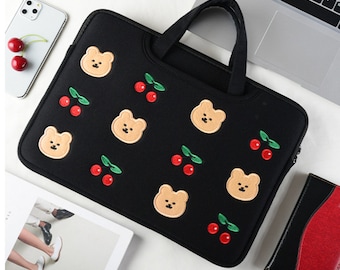 Cute Cartoon Rolls and Sushi in KawaiiLaptop Case Canvas Pattern Briefcase Sleeve Laptop Shoulder Messenger Bag Case Sleeve for 13.4-14.5 inch Apple Laptop Briefcase 