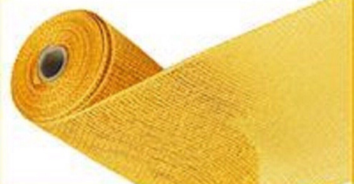 Poly Burlap Deco Mesh, 10 Inches X 10 Yards (Yellow)