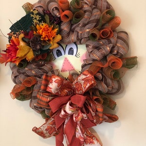 Corona de espantapájaros, corona de otoño, corona de la puerta principal, decoración del espantapájaros, decoración de otoño