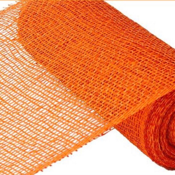 Orange Poly Burlap 10" x 10 yards