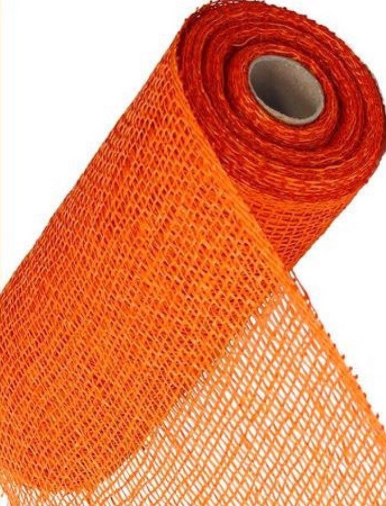 Orange Poly Burlap 10 X 10 Yards Etsy