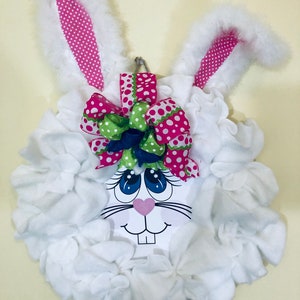Easter Bunny Spring Door Hanger, Easter Wreath, Spring BunnyWreath