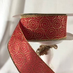 Natale Rosso un nastro con cablato d&#39;oro