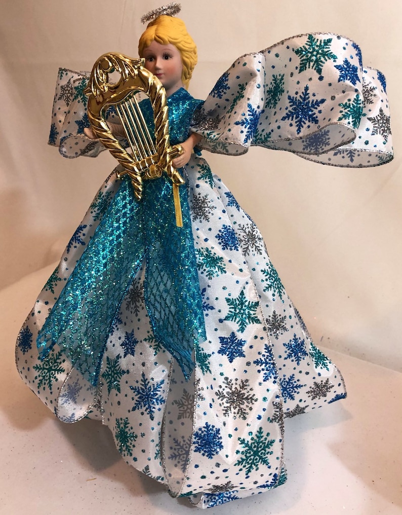 Angel Decor Christmas Tree Topper Religious Decorations Halo Etsy