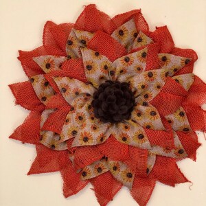 Fall Sunflower Wreath, Burlap Wreath, Flower Wall Hanger, Front Door Wreath