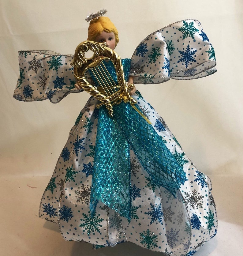 Angel Decor Christmas Tree Topper Religious Decorations Halo Etsy