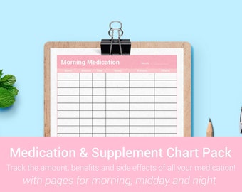 Medication Tracker | Instant Download | Printable Log | Medical Planner | Vitamin Tracker | Wellness Planner | Medicine Chart | Pill Tracker