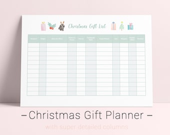 Christmas Gift Planner | Present Chart | Christmas Tracker | Gift Chart | Christmas Planner Printable | Present Tracker | Gift Tracker