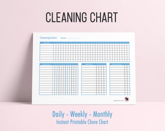 monthly chore chart etsy printable monthly chore chart