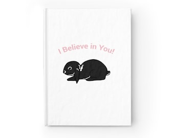Linus Bunny Journal | Rabbit Journal | Lined Journal | Inspirational Journal | Black Bunny Print | Bunny Illustration | Hardcover Journal