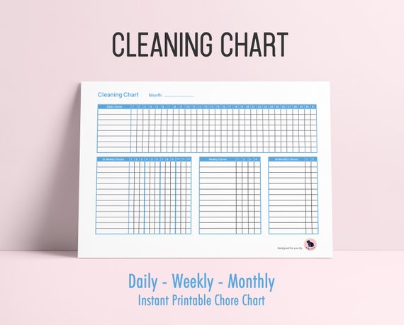 Daily Weekly Monthly Cleaning Chart