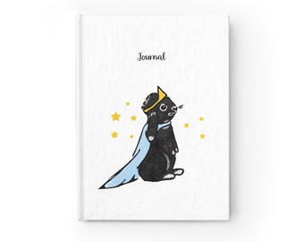 Bunny Journal - Geregeerde lijn | Konijnendagboek | Zelfzorgdagboek | Konijntje notitieboekje | Hardcover tijdschrift | Konijn Illustratie | Magisch konijntje
