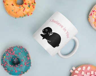 Linus Believes in You Mug | Bunny Mug | Self Care Mug | Rabbit Mug | Inspirational Mug | Cute Mug | Bunny Gift | Coffee Cup | Rabbit Cup