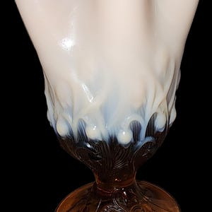 Vintage Fenton Opalescent Glass Vase: Lily of the Valley Handkerchief, 5.5 inch