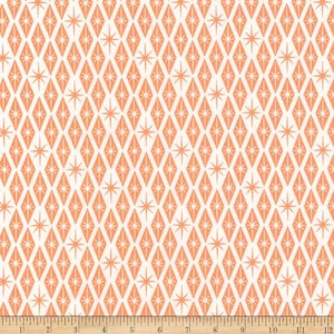 Coral atomic star harlequin cotton fabric - Palm Canyon - Robert Kaufman - diamond mcm orange