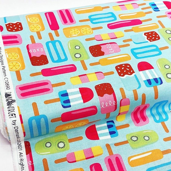 Rainbow Fruit - Riley Blake - cotton fabric ice lolly popsicle cream summer craft