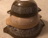 Set of 3 Vintage Pyrex Woodland Cinderella Nesting Bowls