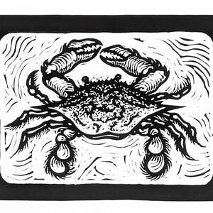 Crab by Anita Hagan - Original Linocut / Linoleum Block Print on Paper