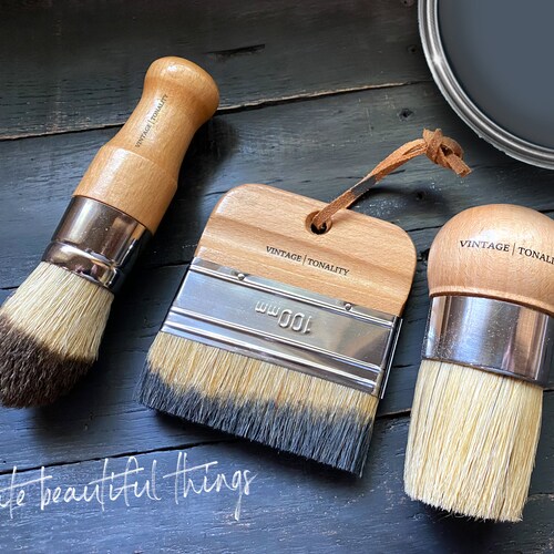 Chalk Wax Paint Brush Set 3 Brushes Starter Kit Etsy