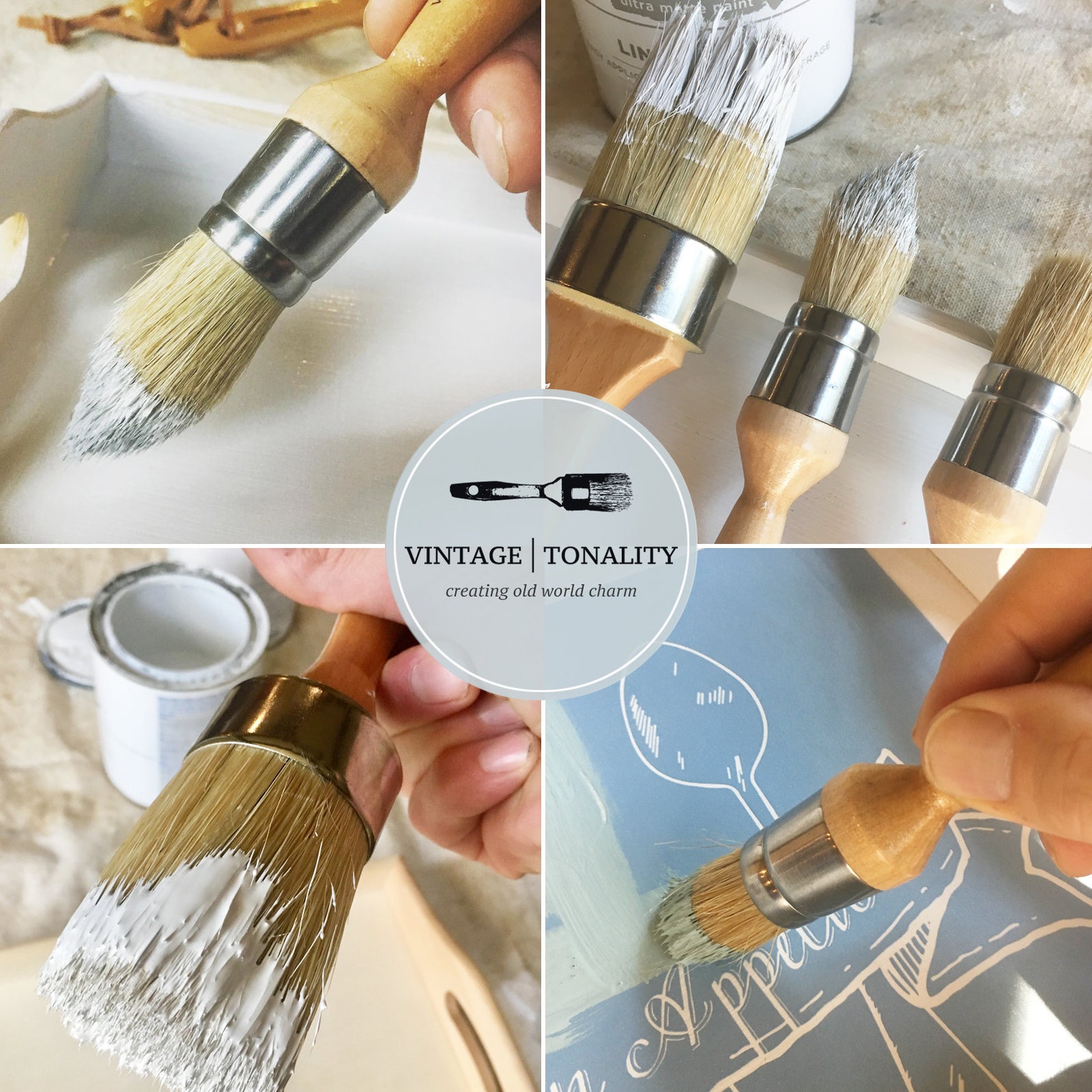 Chalk Wax Paint Brush Set 3 Brushes Starter Kit - Etsy