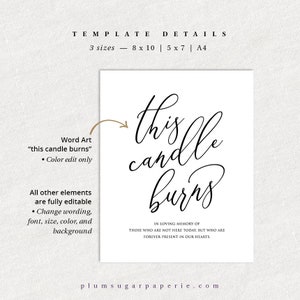 Wedding Sign Template for Memorial Table Printable With - Etsy