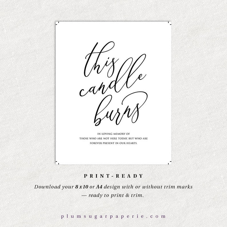 Wedding Sign Template for Memorial Table Printable With - Etsy