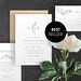 Elegant Minimalist Wedding Invitation Set with Modern Wedding Calligraphy, 100% Editable Printable Template, Instant Download - PS321-01