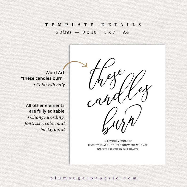 Memorial Table Sign Printable Wedding Signage With | Etsy