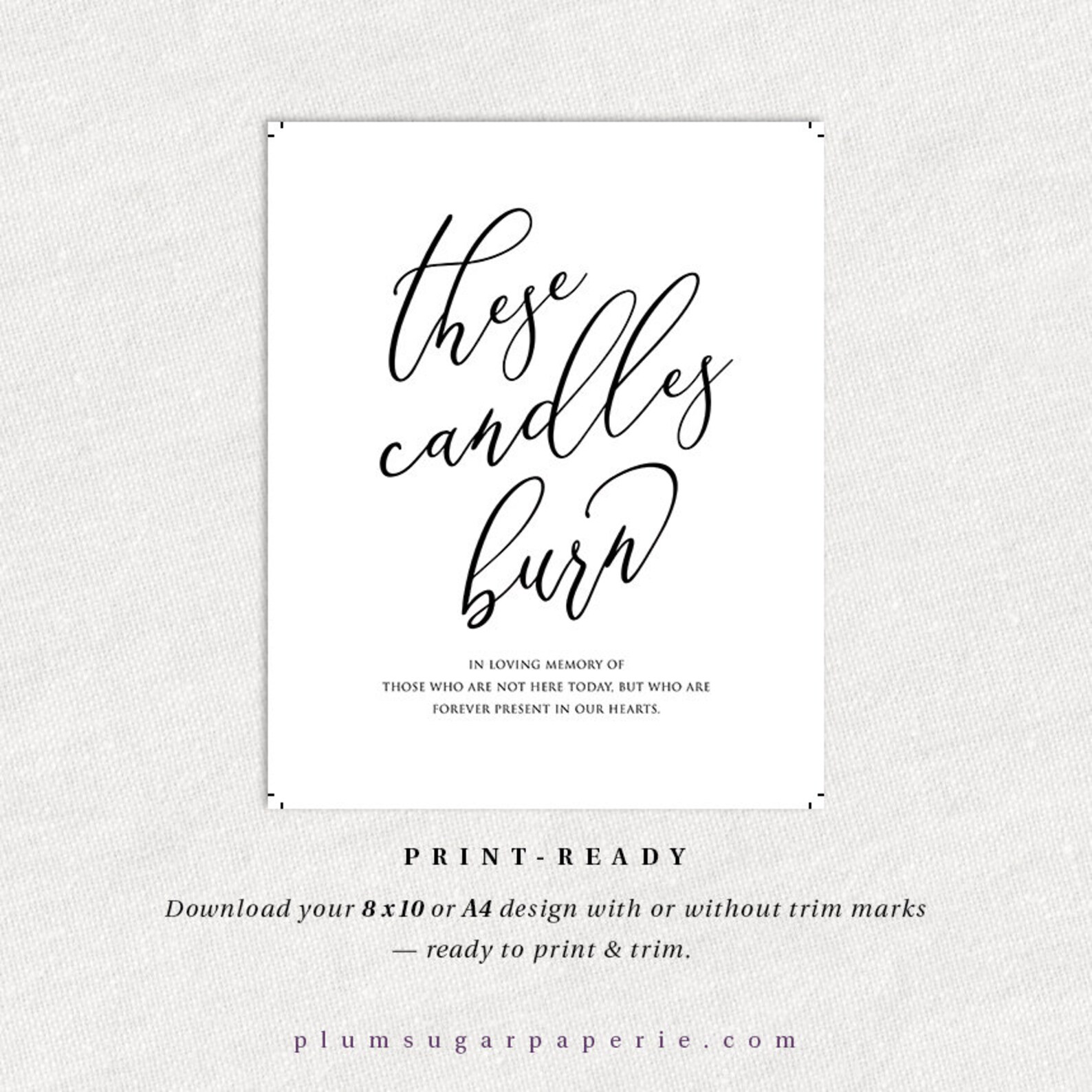 Memorial Table Sign Printable Wedding Signage With | Etsy