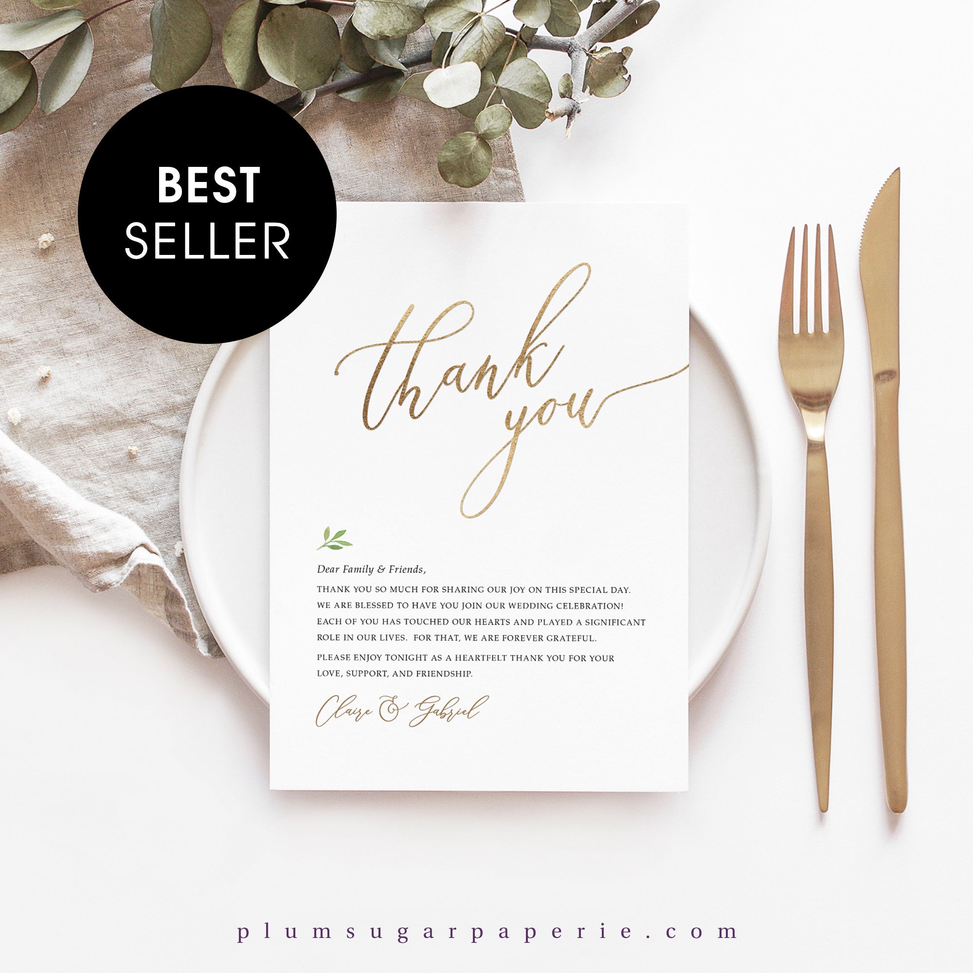 Reception Thank You Etsy