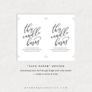 Wedding Sign Template for Memorial Table Printable With - Etsy