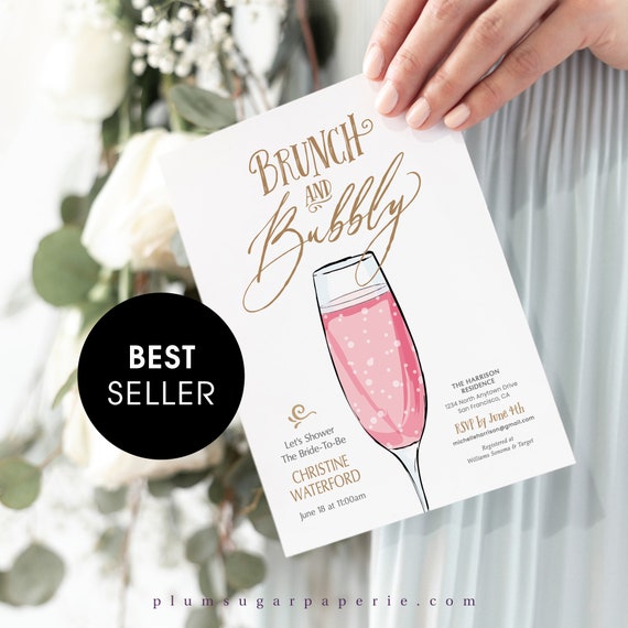 Brunch and Bubbly Bridal Shower Invitation Printable