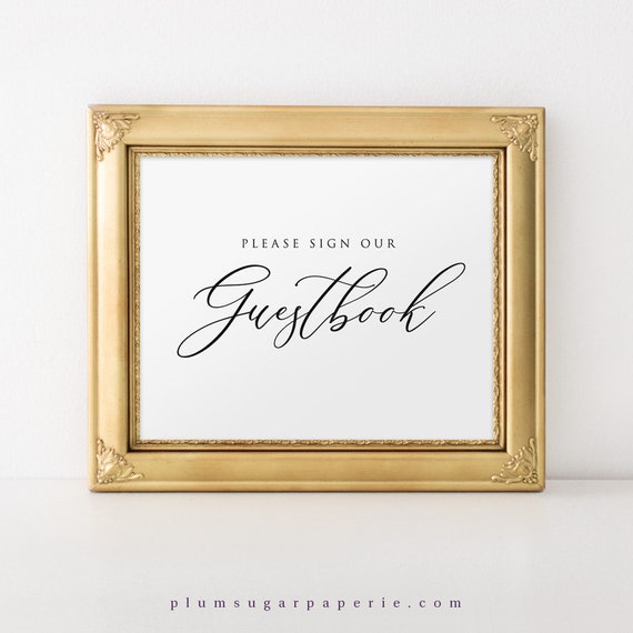Wedding Guest Book Sign Printable Template Please Sign Our - Etsy