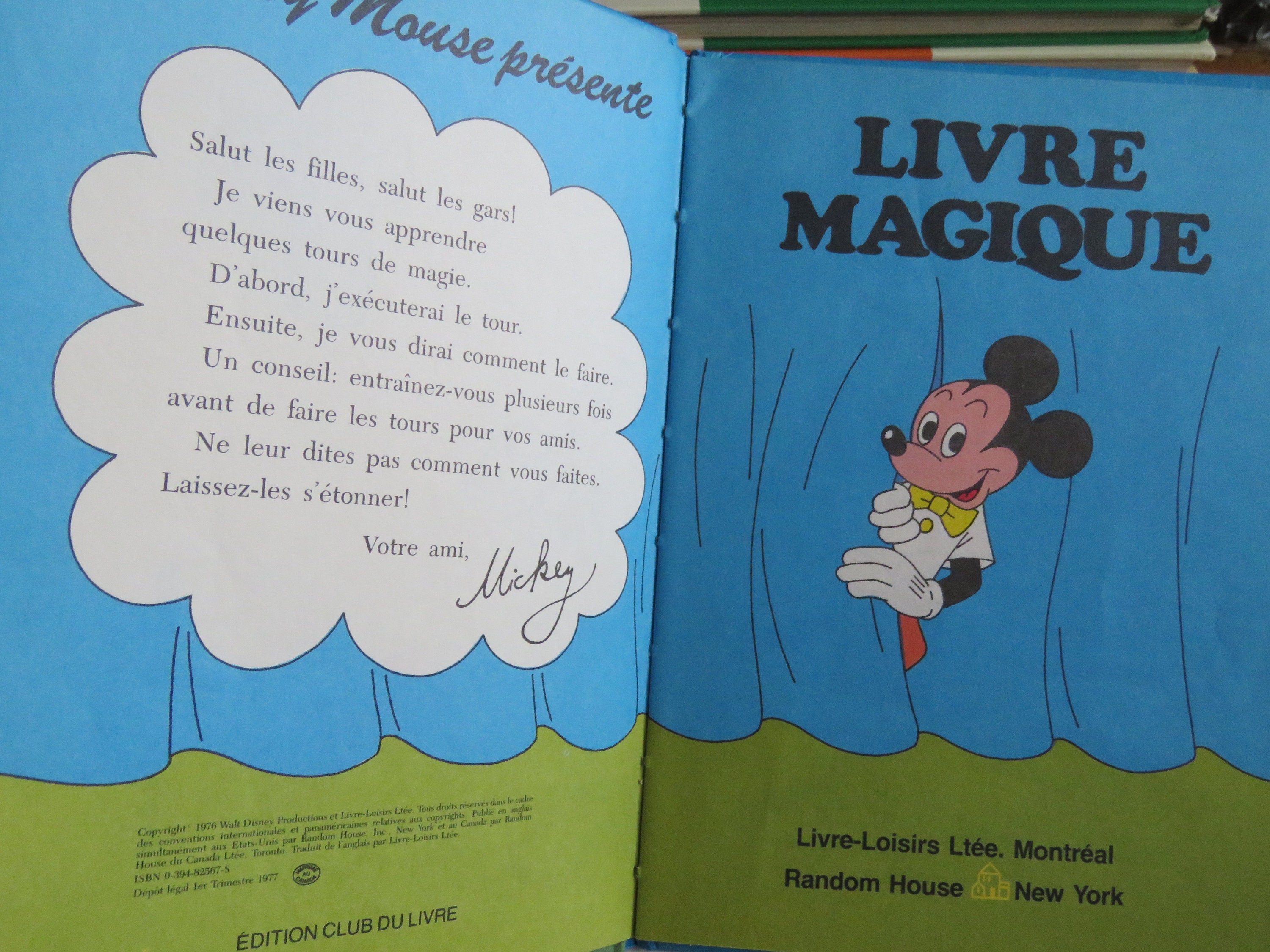 Le Livre Magique De Mickey Mouse, Kids Story Vintage French Books
