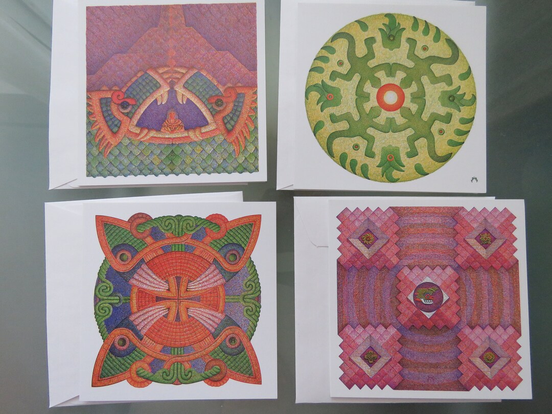 day-signs-of-the-aztec-sacred-calendar-by-sergio-cruz-notecards-mexican