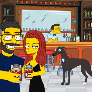 Simpsons Portrait Gift for Him Family Couple Boyfriend Custom Cartoon Pet Christmas Gift Idea Simpsons Sofa father day gift digital portrait