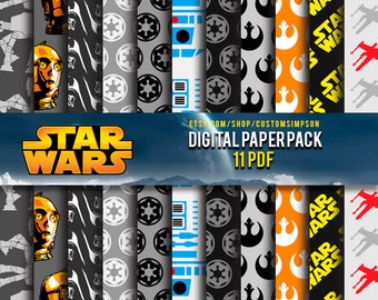 Star Wars Digital Paper Pack, Characters and Symbols (11 PDF)